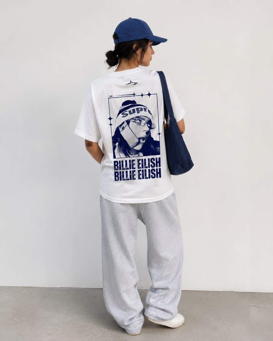 Remera Billie Eilish Oversize Blanca