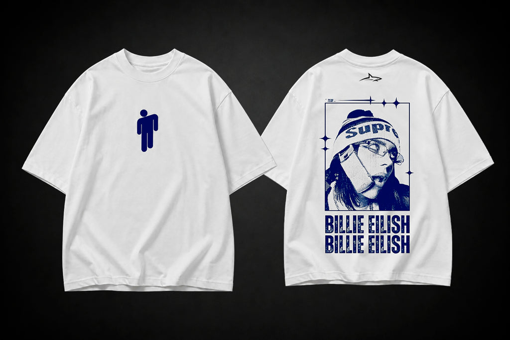 Remera Billie Eilish Oversize Blanca