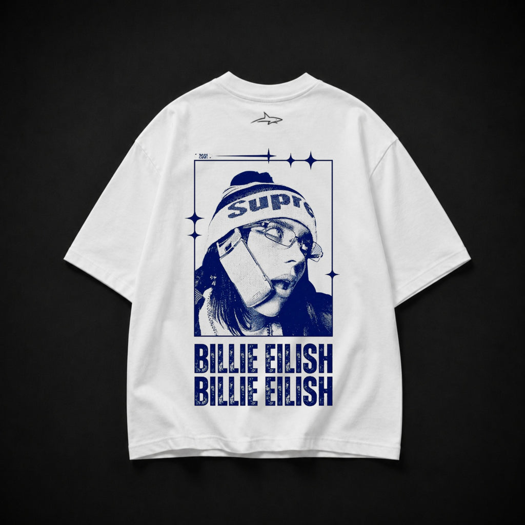 Remera Billie Eilish Oversize Blanca